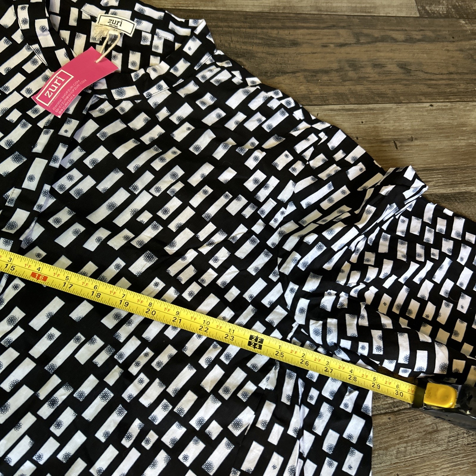 Brand New Zuri Sleeveless Maxi In Art Basil Black And White Shirt Dress 3x Long — image 5 of 6